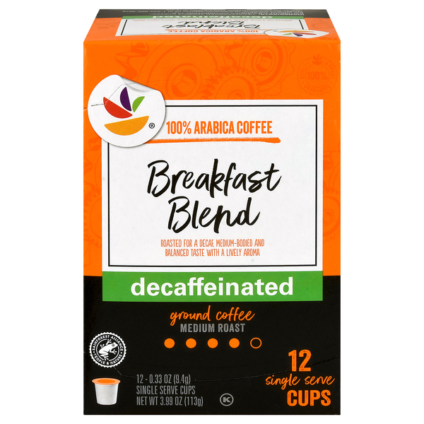 Stop & Shop Decaffeinated Breakfast Blend Medium Single Serve Coffee Cups
