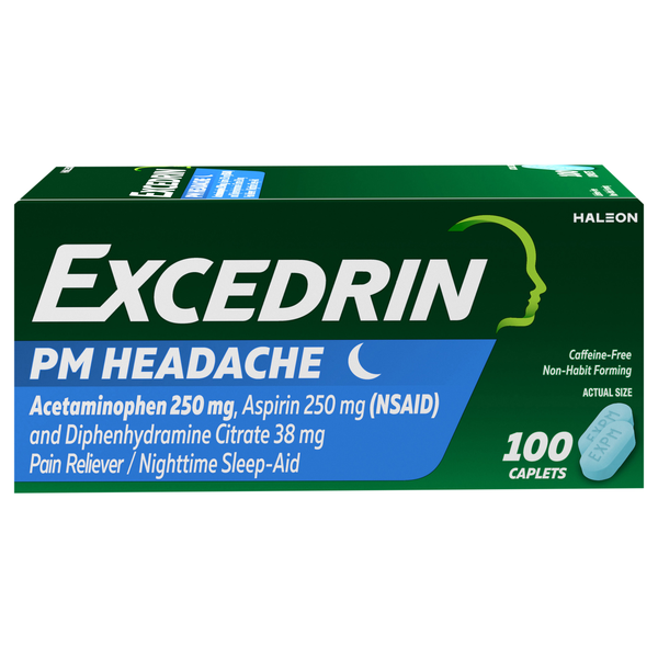 Excedrin PM Headache Pain Reliever / Nighttime Sleep-Aid Caplets