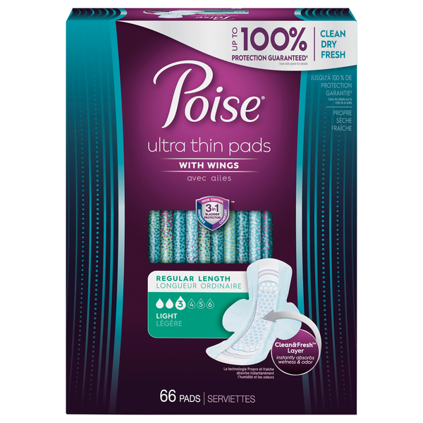 Save on Poise Incontinence Pads Ultra Thin Light Absorbency Regular Length Order Online Delivery