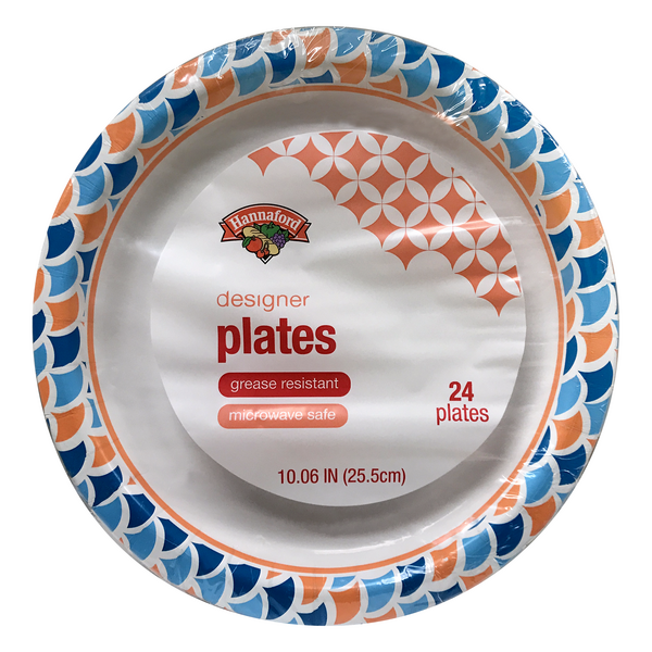 Hannaford Designer Paper Plates 10 1/16 inch