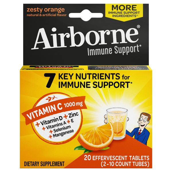 Airborne Zesty Orange Immune Support Chewable Tablets