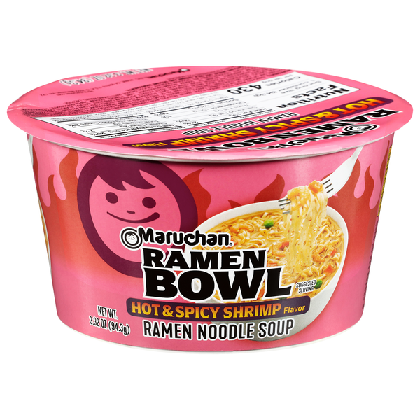 Maruchan Hot & Spicy Shrimp Flavor Ramen Noodle Soup Bowl