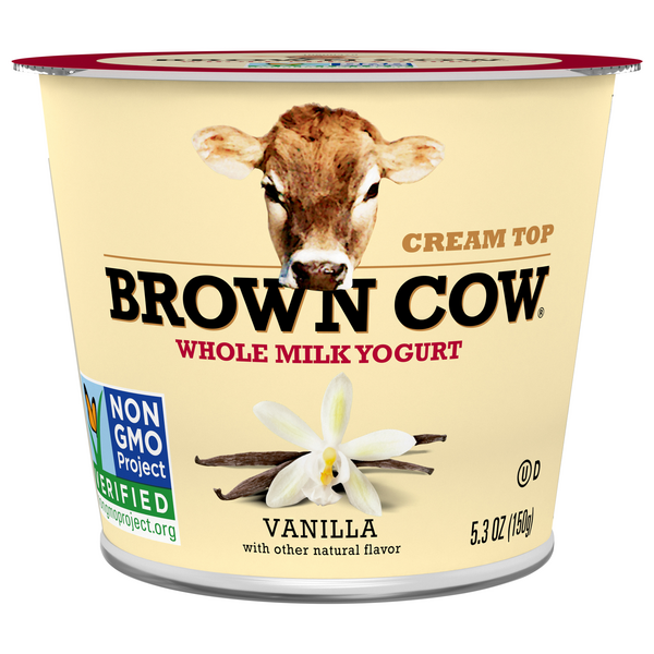 Brown Cow Cream Top Whole Milk Vanilla Yogurt Cup