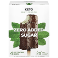 Keto Zero Sugar Added Mint Crunch Ice Cream Bars - 4 ct