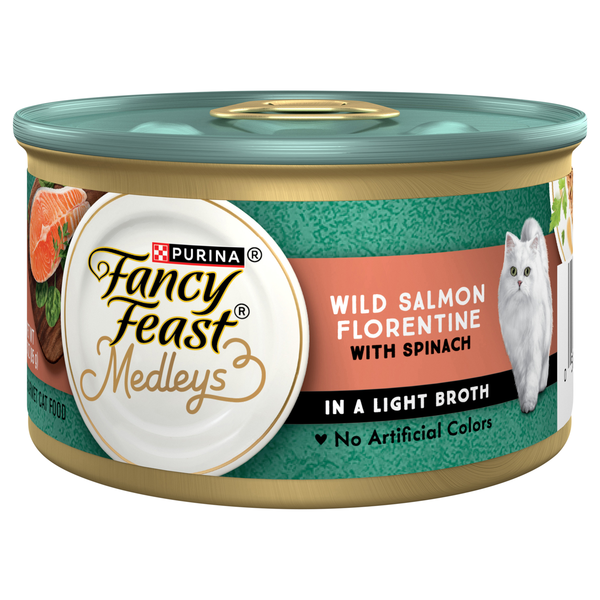 Fancy Feast Medleys in Broth Salmon Florentine with Spinach Wet Cat Food