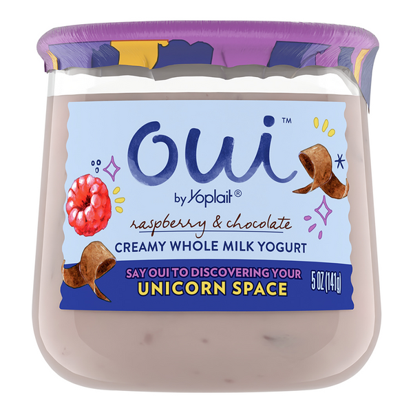 Oui by Yoplait Creamy Whole Milk Raspberry & Chocolate French Style Yogurt