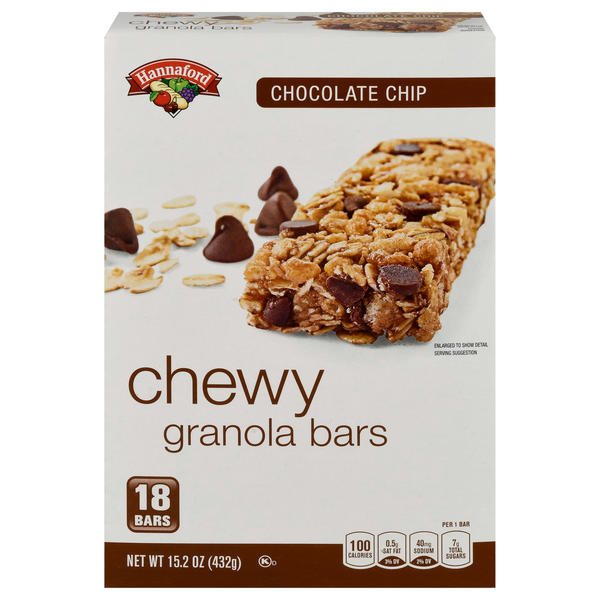 Hannaford Chewy Chocolate Chip Granola Bar - 18 ct