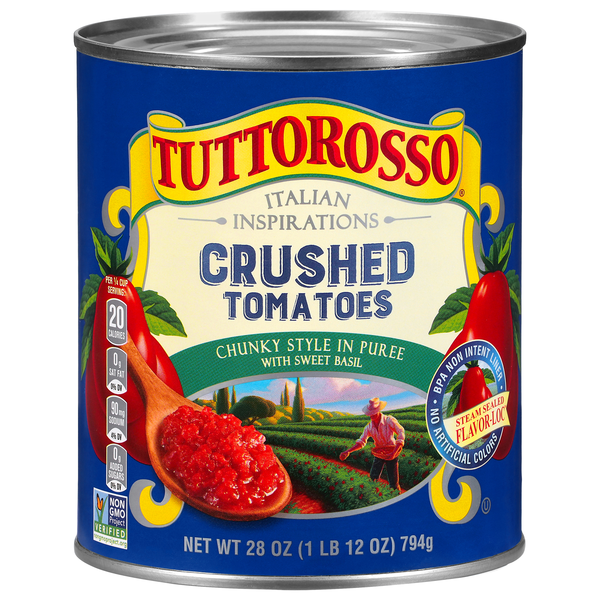 Tuttorosso Crushed Tomatoes in Chunky Style Puree with Sweet Basil