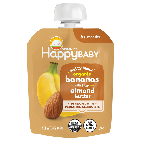 Happy Baby Organics Nutty Blends Baby Food Bananas with Almond Butter