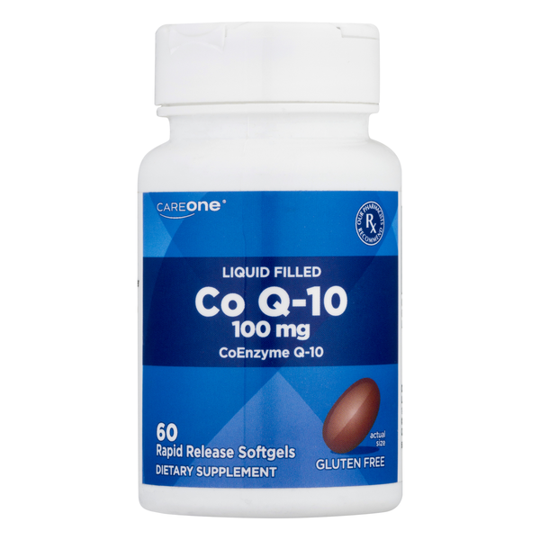 CareOne Gluten Free 100mg Co Q-10 Liquid Filled Softgels