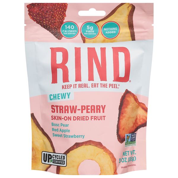 Rind Snacks Chewy Skin-On Dried Fruit Straw-Perry