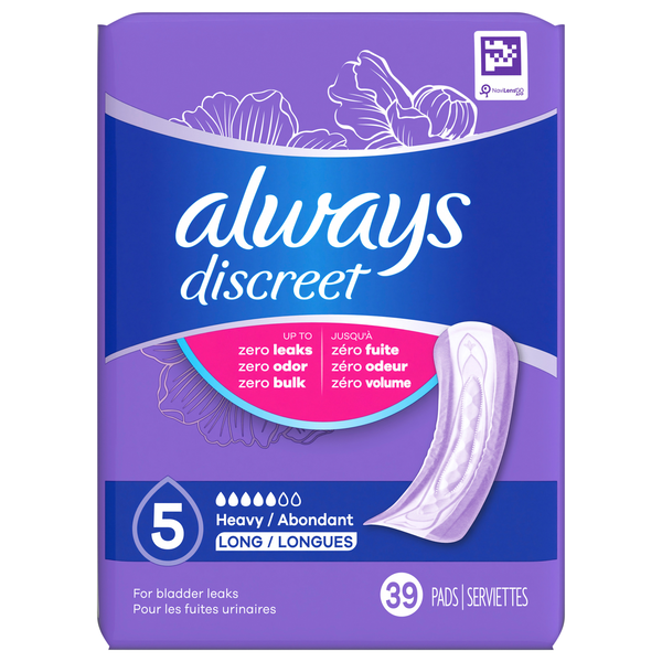 Always Discreet Bladder Leak Pads Size 5 Long