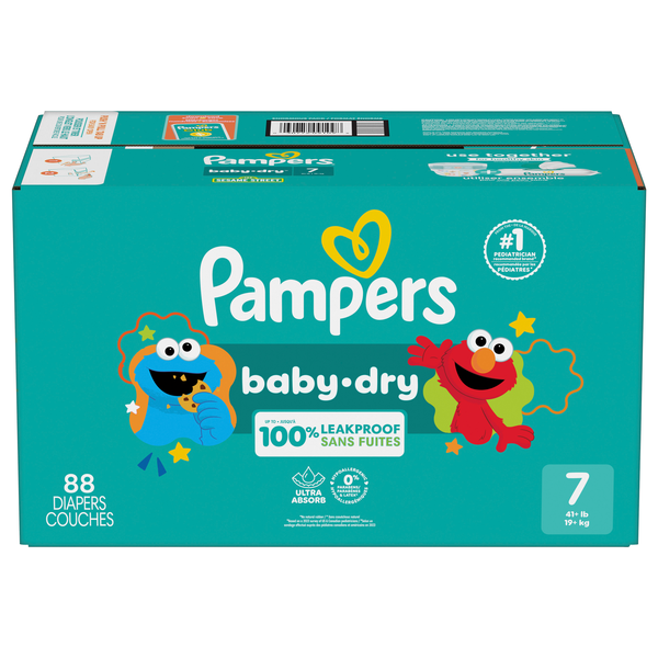 Pampers Baby Dry Size 7 Baby Diapers 41+ lb