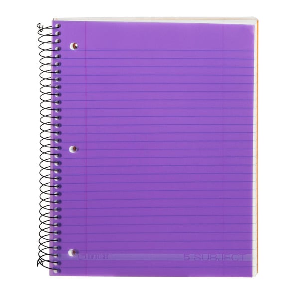 Top Flight Boss 5 Subject Notebook Wide Rule 8 X 10.5 Inch - 180 Sheets