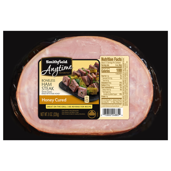 Smithfield Anytime Favorites Boneless Honey Cured Ham Steak