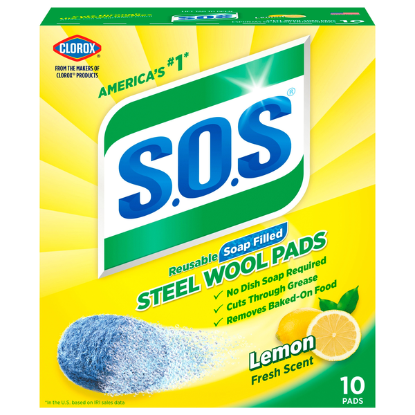 S.O.S. Lemon Scent Soap Filled Steel Wool Pads