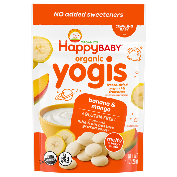Happy Baby Organics Yogis Banana & Mango Yogurt & Fruit Snacks