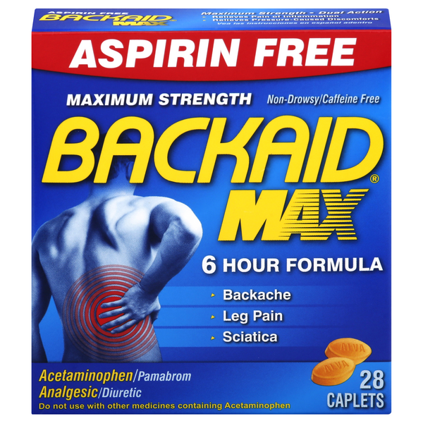 Backaid Max Aspirin Free Pain Reliever Caplets