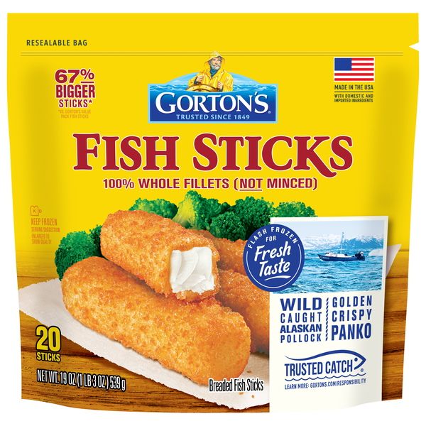 Gorton's Breaded Fish Sticks - 20 ct Frozen