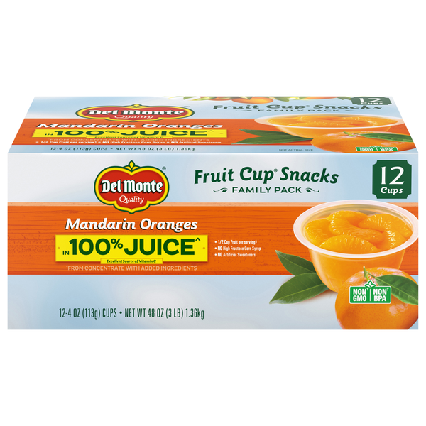 Save on Del Monte Mandarin Oranges Fruit Cups in Juice Family Pack