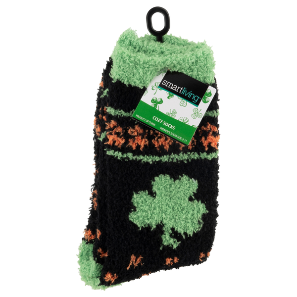 Smart Living St. Patrick's Day Cozy Women's Socks Size 9-11 Shamrocks