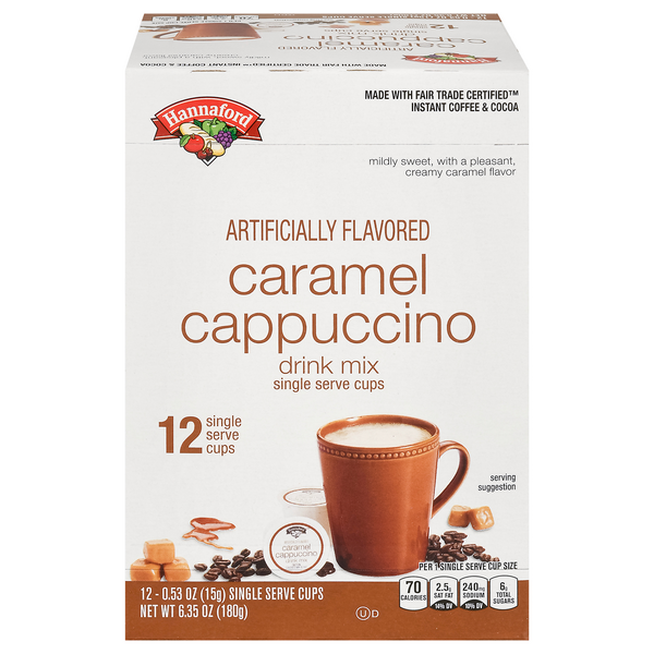 Hannaford Caramel Cappuccino Flavored Drink Mix Single Serve Cups