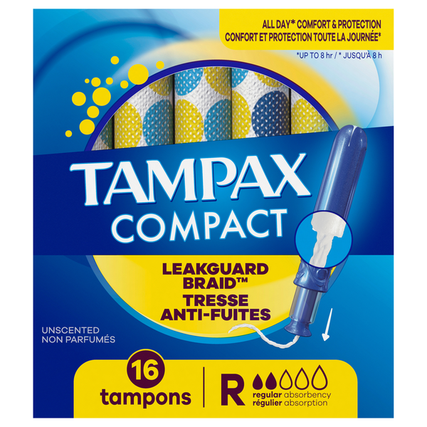 Tampax Compact Unscented Regular Tampons