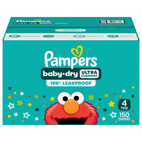 Pampers Baby Dry Size 4 Baby Diapers 22-37 lb