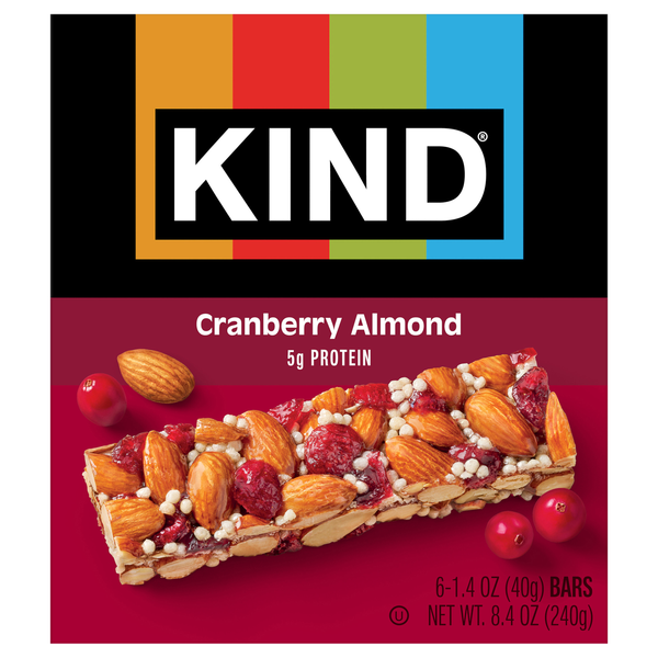KIND Gluten Free Cranberry Almond Bars - 6 ct