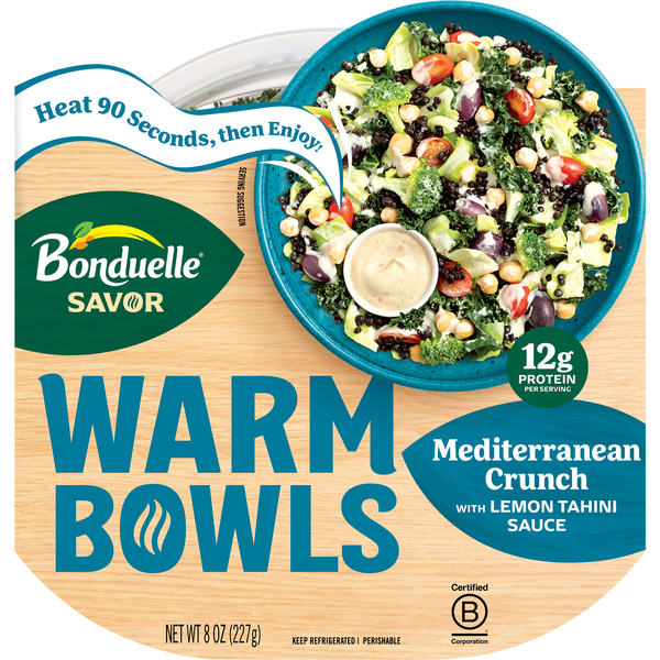 Bonduelle Savor Warm Bowls Mediterranean Crunch w/Lemon Tahini Sauce Meal