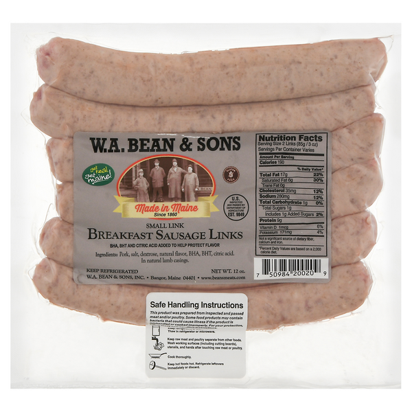 W.A. Bean & Sons Breakfast Sausage Links - 6 ct