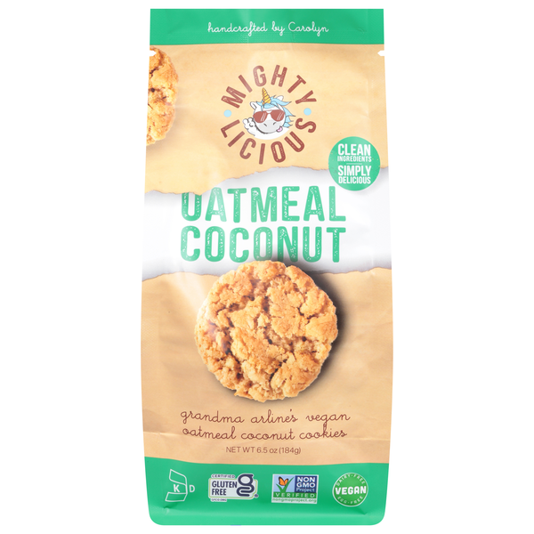 Mightylicious Gluten Free Vegan Oatmeal Coconut Cookies