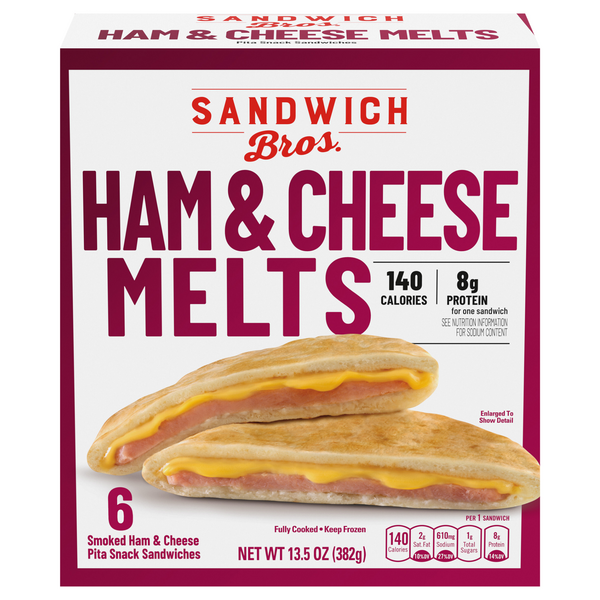Save on Sandwich Bros. Pita Snack Sandwiches Ham & Cheese Melts 6 ct