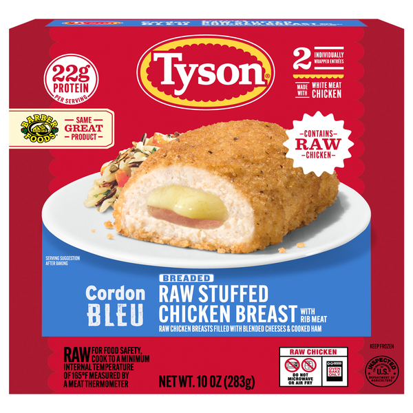 Tyson Raw Breaded & Stuffed Chicken Cordon Bleu - 2 ct Frozen
