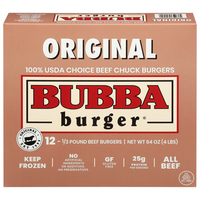Bubba Burger Original 1/3 lb Beef Chuck Patties - 12 ct Frozen