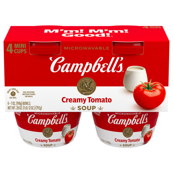 Save on Campbell's Creamy Tomato Soup Microwaveable 4 ct Order Online