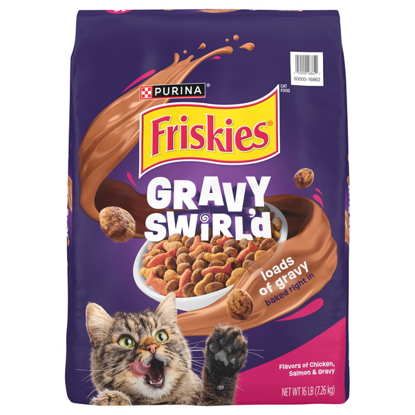 Friskies Gravy Swirlers Chicken Salmon & Gravy Adult Dry Cat Food