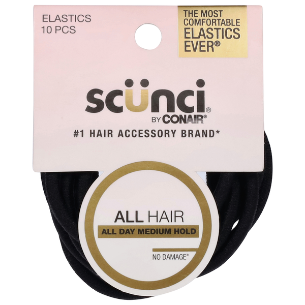 Scunci All Hair Medium Hold Elastics Black