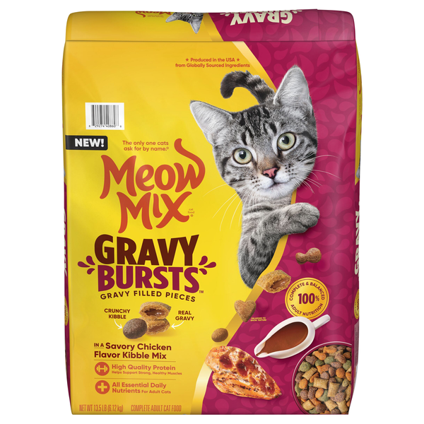 Meow Mix Gravy Bursts Savory Chicken Flavor Mix Dry Cat Food