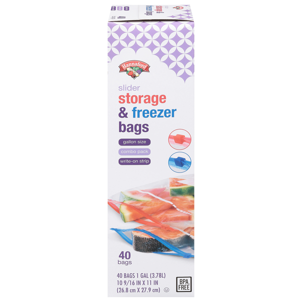 Hannaford Slider Gallon Size Storage & Freezer Bags