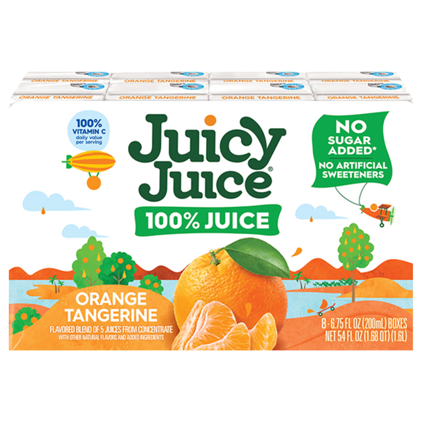Juicy Juice No Added Sugar Orange Tangerine Juice Boxes - 8 pk
