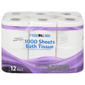 Food Lion 1000 Sheets 1-Ply Toilet Paper Unscented - 12 ct