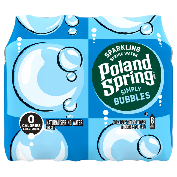 Poland Spring Simply Bubbles Sparkling Spring Water - 8 pk