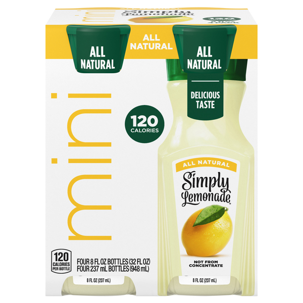 Simply Mini All Natural Lemonade - 4 pk