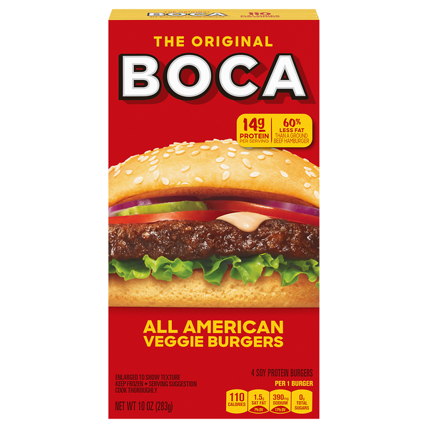 Boca The Original All American Veggie Burgers - 4 ct Frozen
