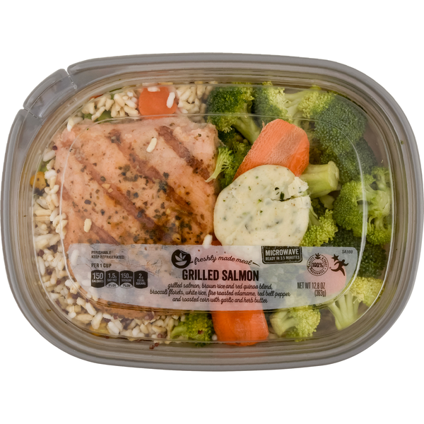 Giant Freshly Made Meal Grilled Salmon Microwavable