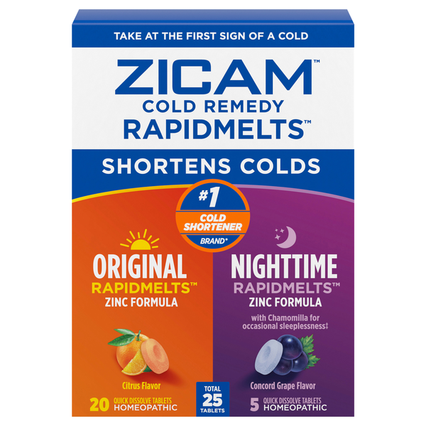 ZICAM Cold Remedy Rapidmelts Original + Nighttime Quick-Dissolve Tablets