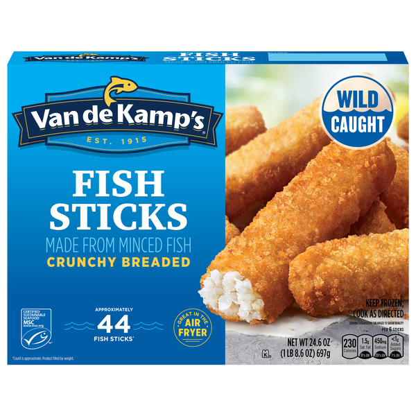 Van de Kamp's Wild Caught Crunchy Breaded Fish Sticks - apx 44 ct Frozen