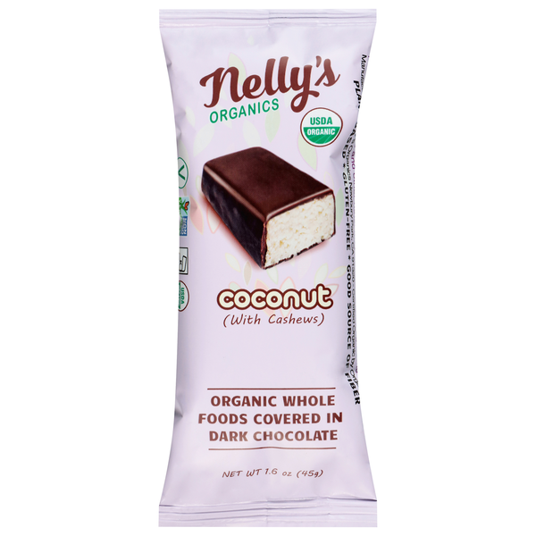 Nelly's Organics Coconut with Cashews Bar Refrigerated