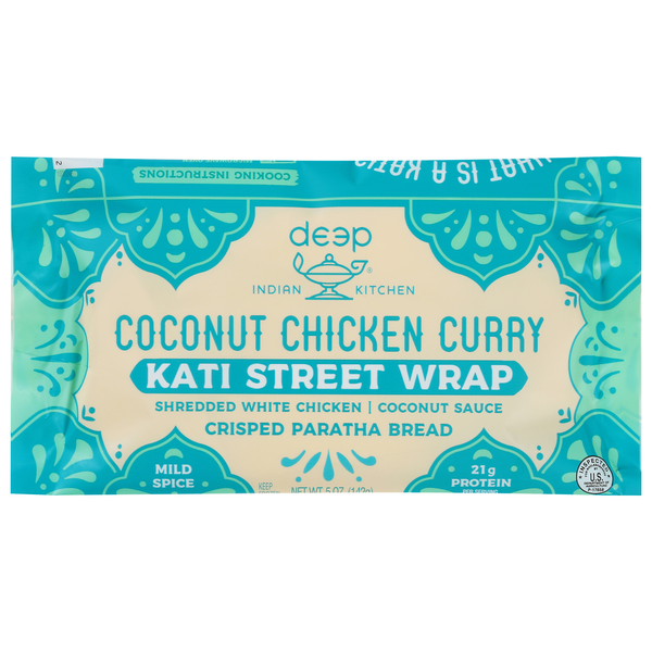 Deep Indian Kitchen Coconut Chicken Curry Kati Street Wrap Frozen